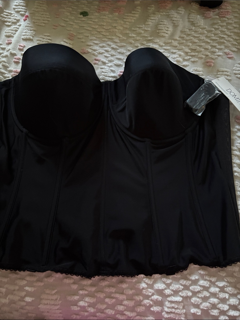 Dominique Black Longline Strapless Bustier